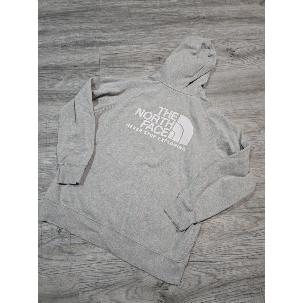 The North Face Logo Pullover Hoodie Gray Knit Women's XL Long Sleeve Casual - Picture 4 of 4